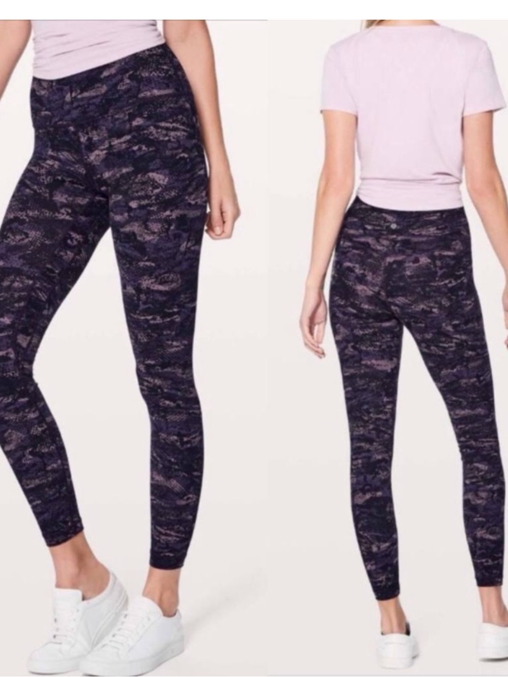 Lululemon High-Rise Camouflage Print Leggings in Purple